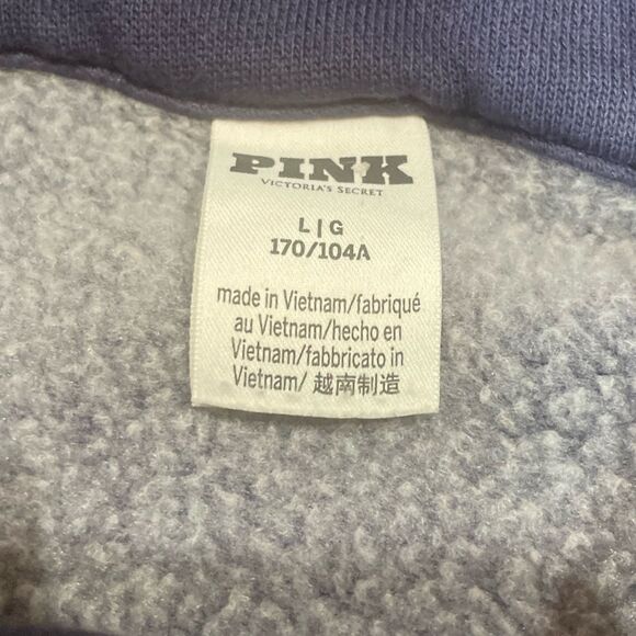 PINK Ivy Fleece Full Zip Sweatshirt Navy Blue Womens Large NWOT - Picture 12 of 15